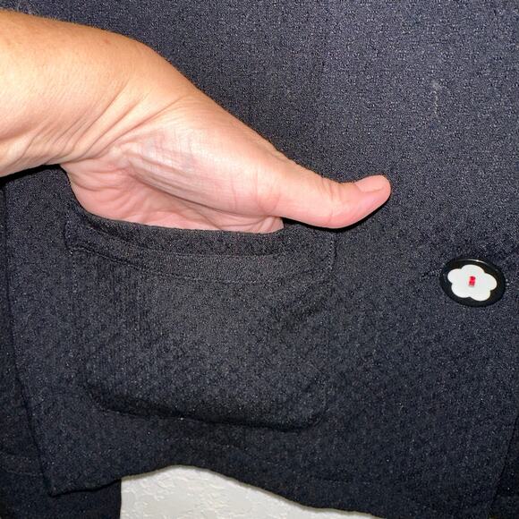 Koret Petite Button Front Lightweight Black Knit Jacket - Picture 3 of 6